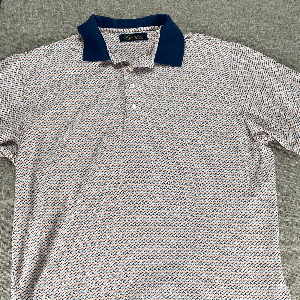 Bryan Nelson Polo Shirt Top Men's Large Multicolor Triple Mercerized Korea - Picture 4 of 9
